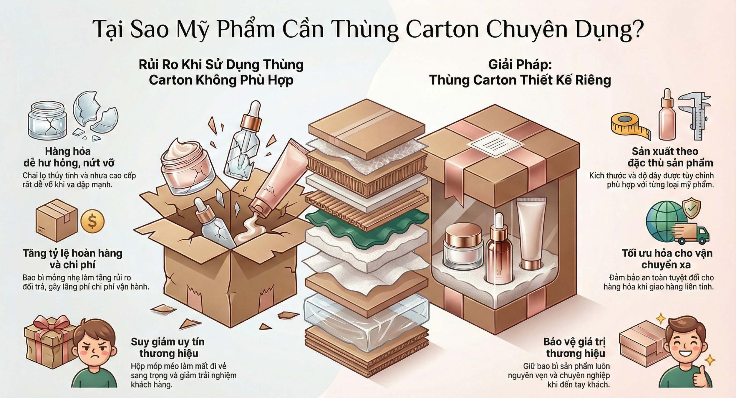 đặc thù thùng carton ngành mỹ phẩm