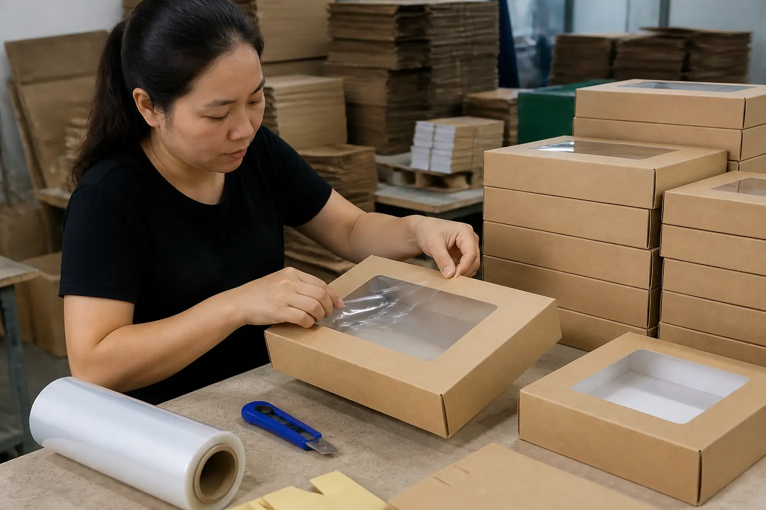 Dán Màng Cửa Sổ | hộp carton có cửa sổ Dán Màng Cửa Sổ - hộp carton có cửa sổ