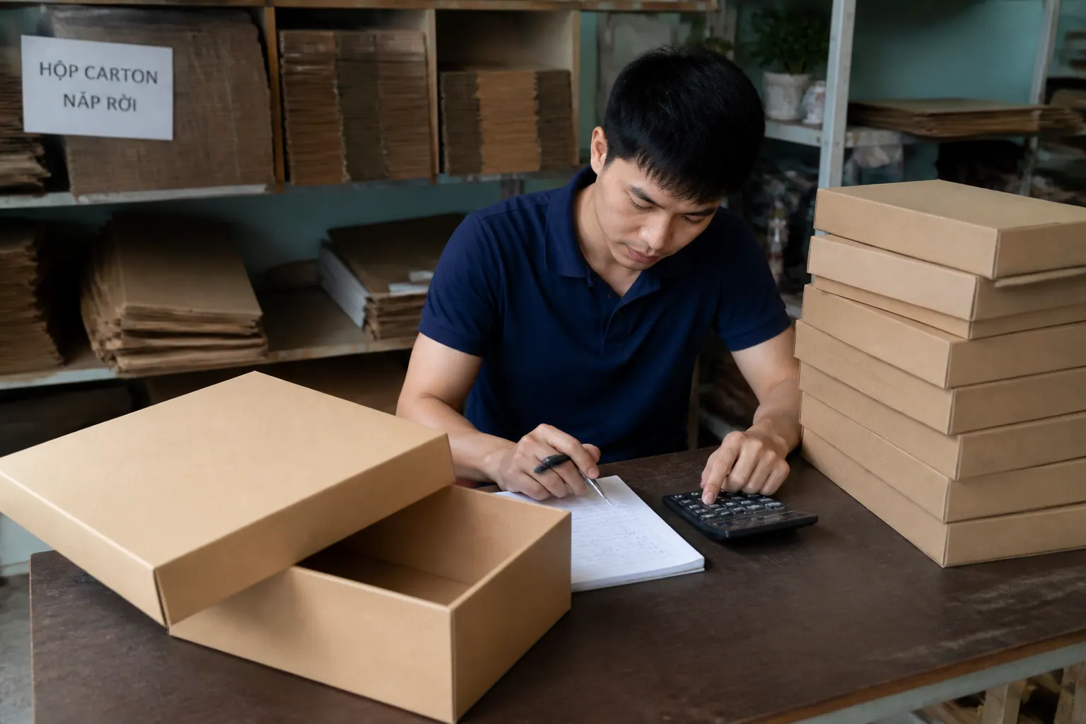 Đơn hàng và chi phí - hộp carton nắp rời