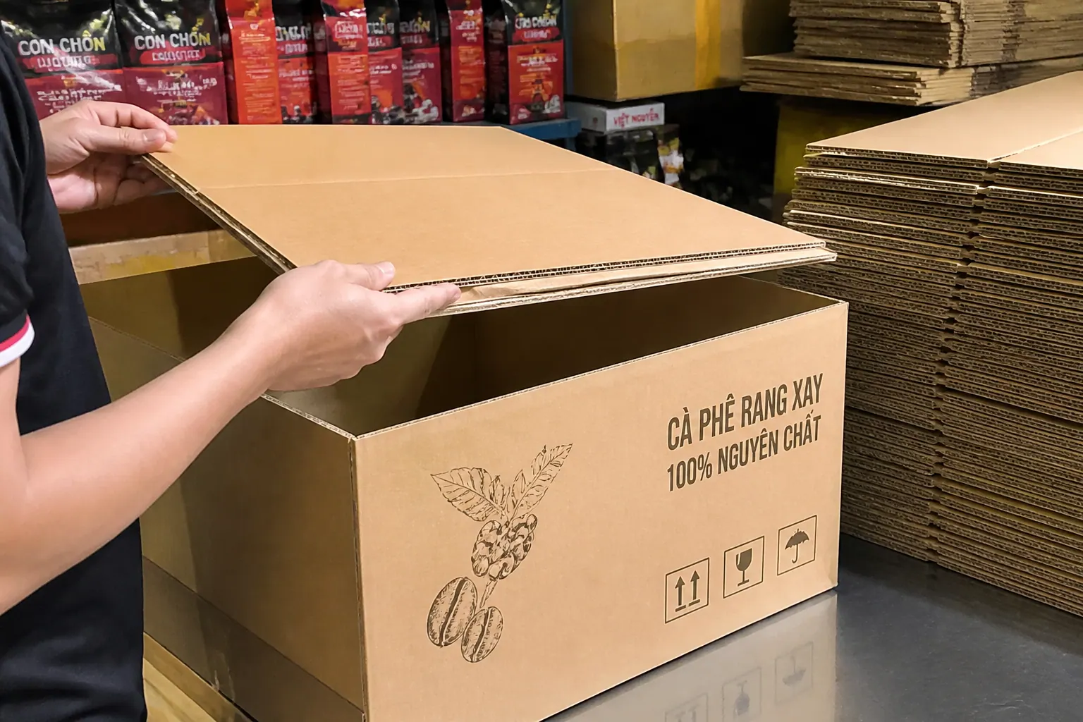 Hộp Carton 5 Lớp - hộp carton đựng cà phê