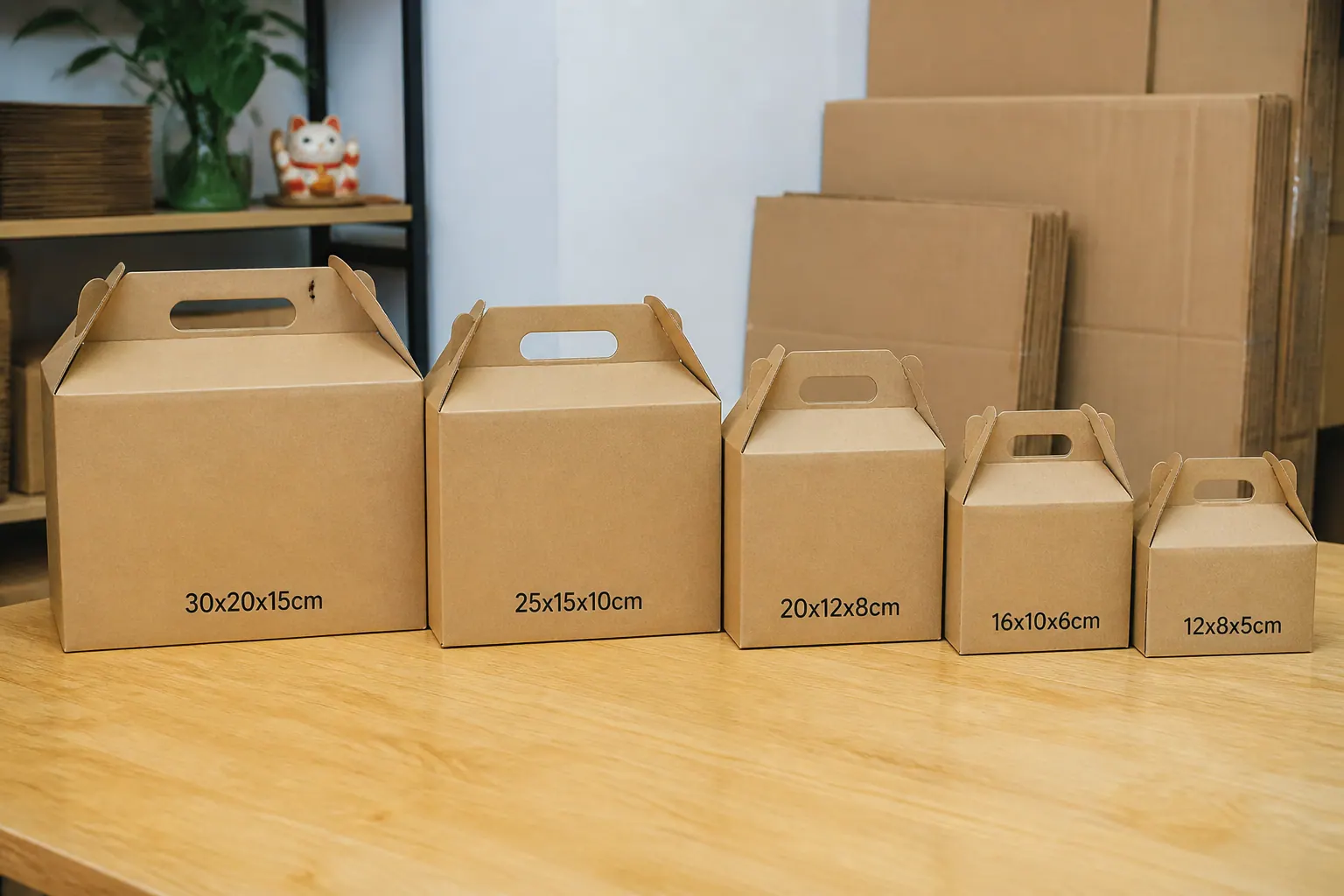 Kích thước phổ biến của hộp carton có quai Kích thước phổ biến của hộp carton có quai