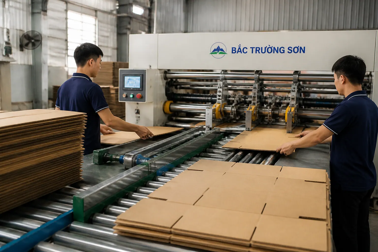 Quy trình sản xuất hộp carton nắp đối tại Bắc Trường Sơn Quy trình sản xuất hộp carton nắp đối tại Bắc Trường Sơn