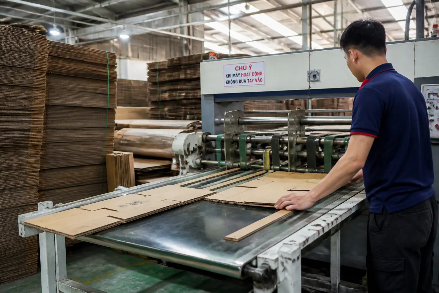 Quy trình sản xuất hộp carton tự khóa tại nhà máy Quy trình sản xuất hộp carton tự khóa tại nhà máy