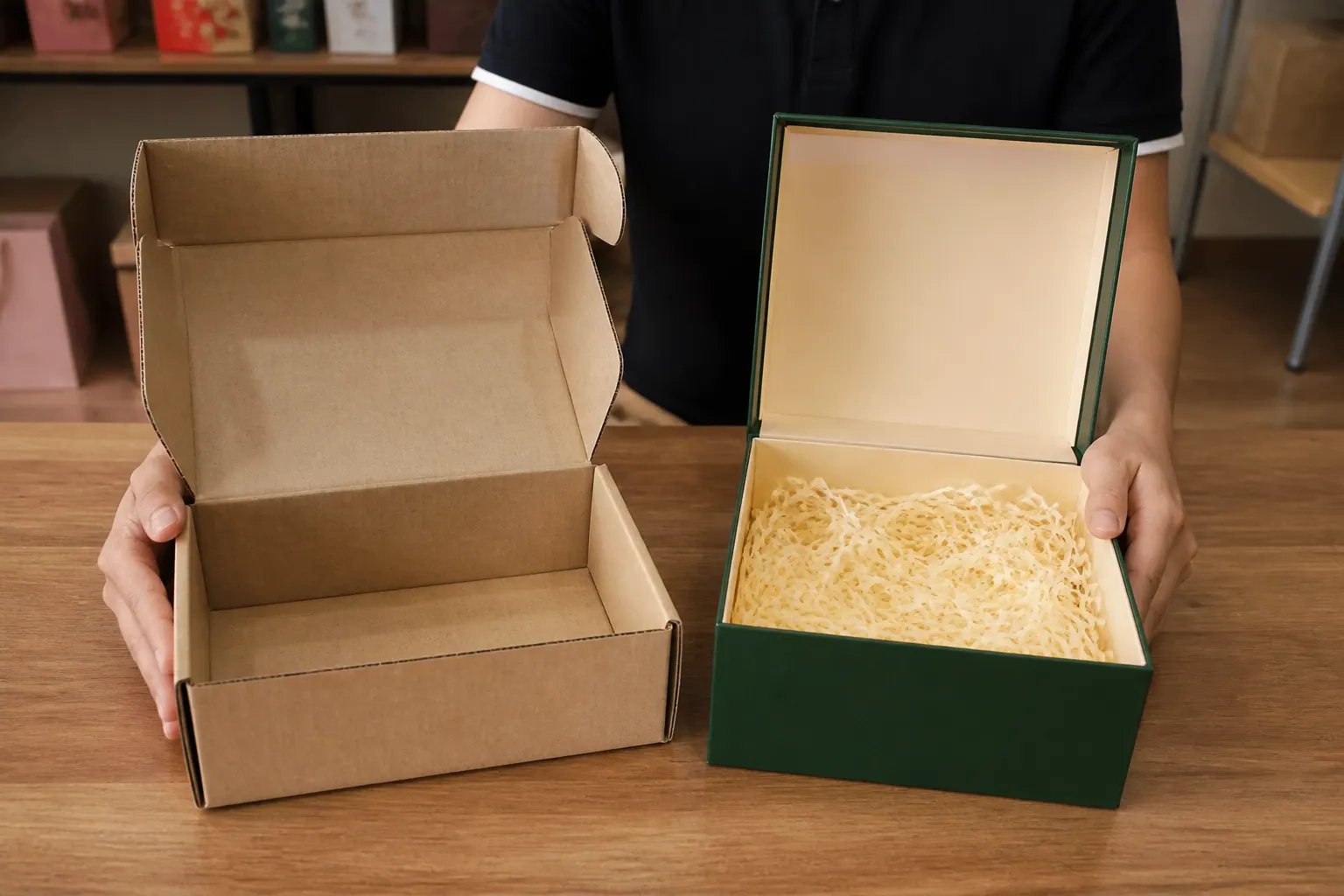So Sánh Hộp Carton Sóng Và Hộp Carton Cứng - hộp carton đựng quà