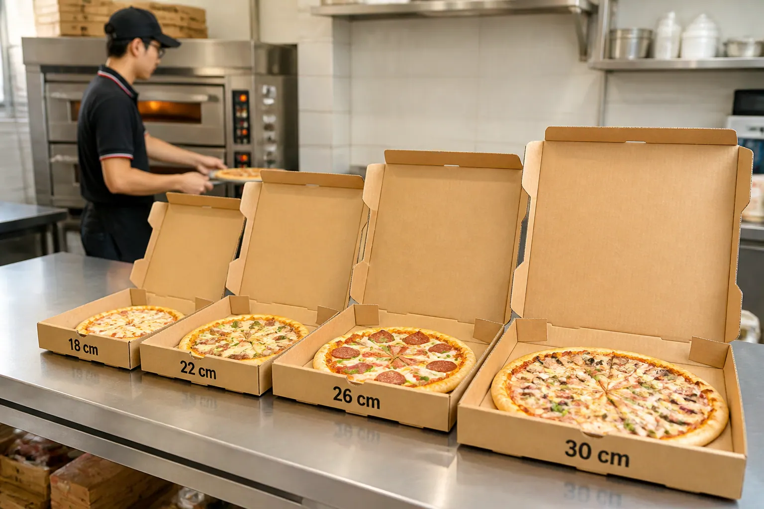 Theo kích thước - hộp carton đựng pizza