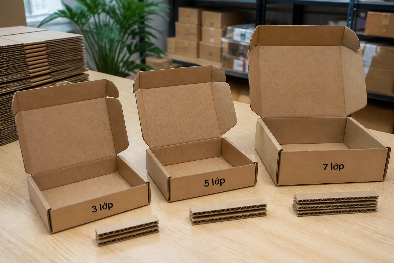Theo số lớp sóng | hộp carton tự khóa Theo số lớp sóng - hộp carton tự khóa