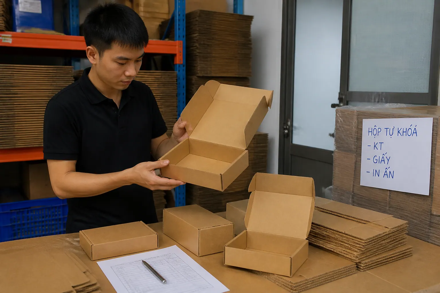 Tiêu chí kỹ chọn hộp carton tự khóa Tiêu chí kỹ thuật khi chọn hộp carton tự khóa