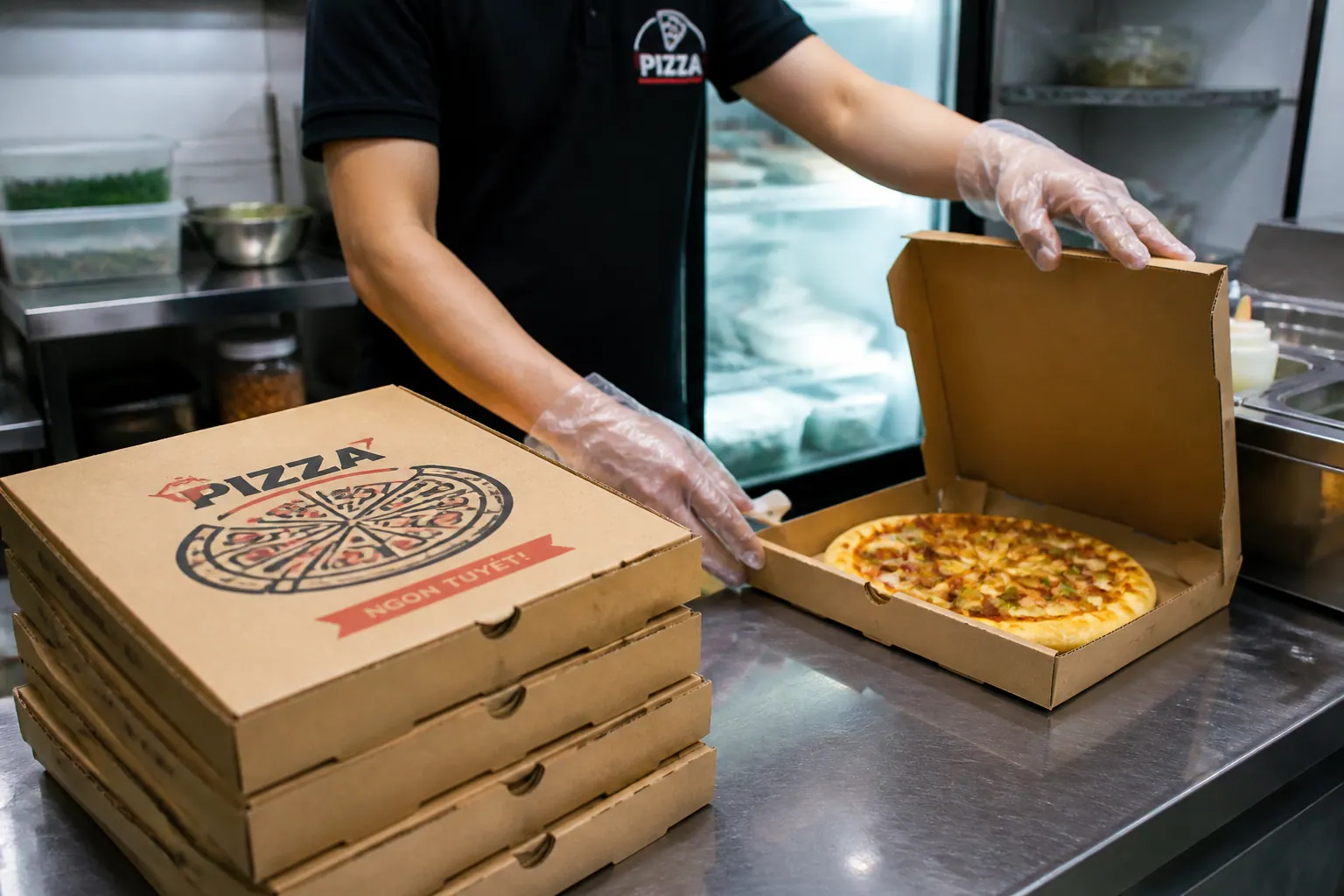 Tiêu chuẩn an toàn thực phẩm cho hộp đựng pizza - hộp carton đựng pizza