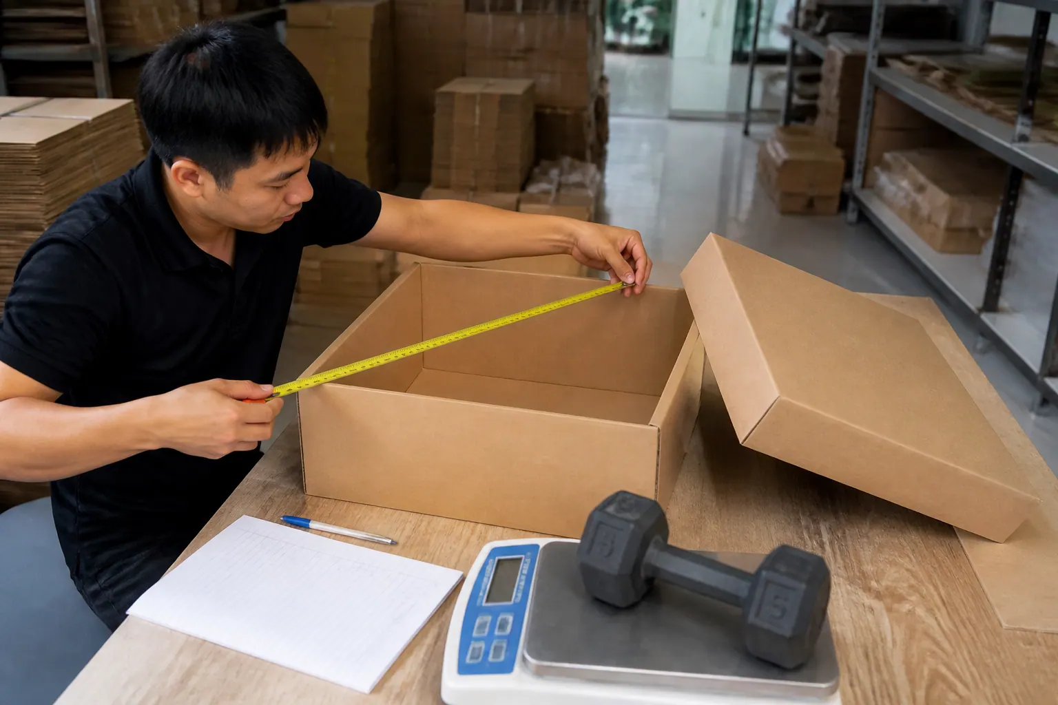Xác định kích thước và tải trọng - hộp carton nắp rời